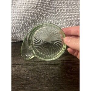 Uranium Glass MacBeth Evans Swirled Optic Coaster Spoon Rest Pat. No. 1662146